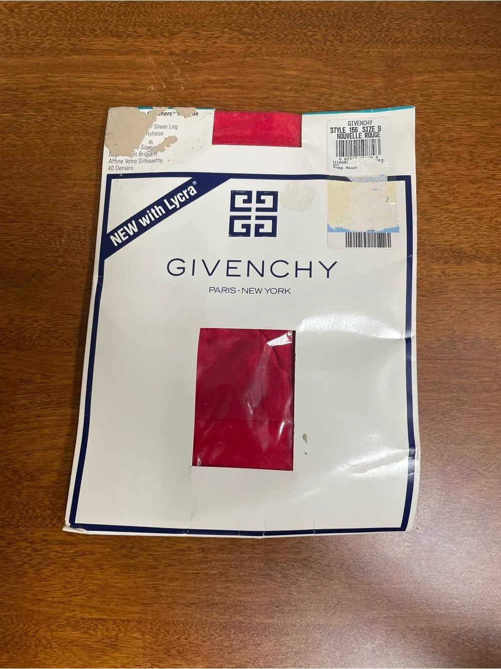 New Givenchy Body Gleamers Panty Hose Style 156 Size B Nouvelle Rouge